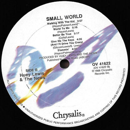Huey Lewis & The News : Small World (LP, Album, Club)