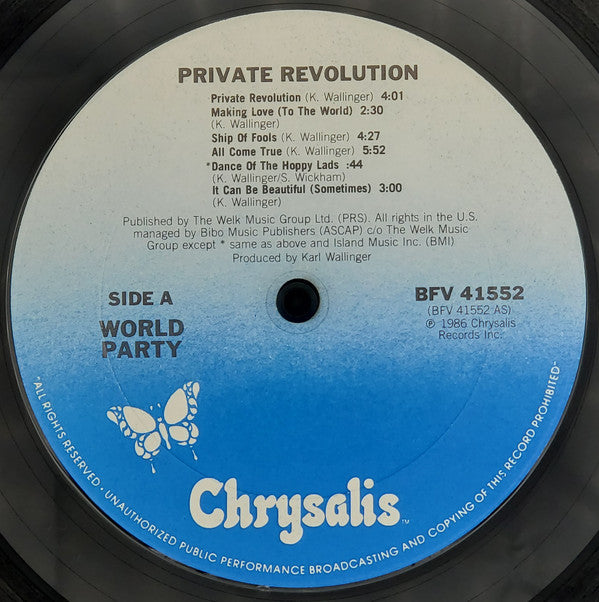 World Party : Private Revolution (LP, Album, Pit)