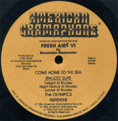 Mannheim Steamroller : Fresh Aire VI (LP, Album, Gat)