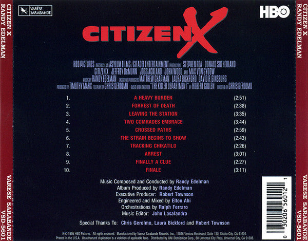 Randy Edelman : Citizen X (Original Television Soundtrack) (CD, Album)