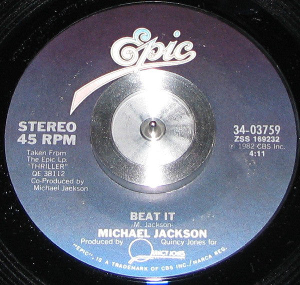 Michael Jackson : Beat It (7", Single, Styrene, Pit)
