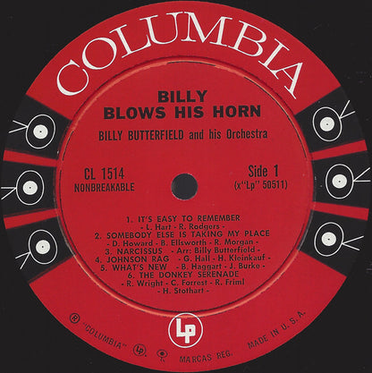 Billy Butterfield And His Orchestra : Billy Blows His Horn (LP)
