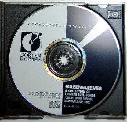 Julianne Baird, Ronn McFarlane : Greensleeves - A Collection Of English Lute Songs (CD, Album)