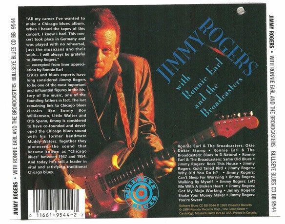 Jimmy Rogers With Ronnie Earl And The Broadcasters : Jimmy Rogers With Ronnie Earl And The Broadcasters (CD, RE)