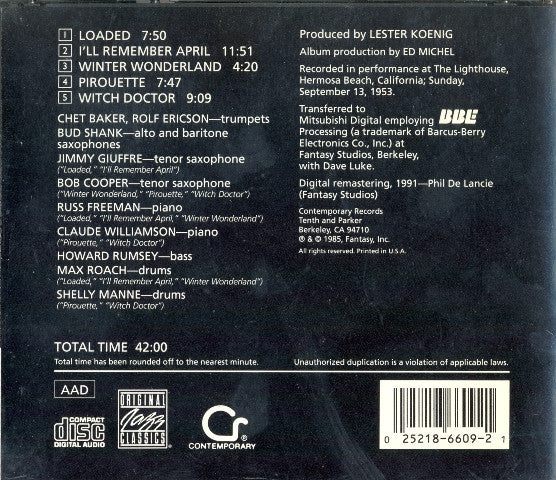 Chet Baker And Howard Rumsey's Lighthouse All-Stars : Witch Doctor (CD, Album, RE, RM)