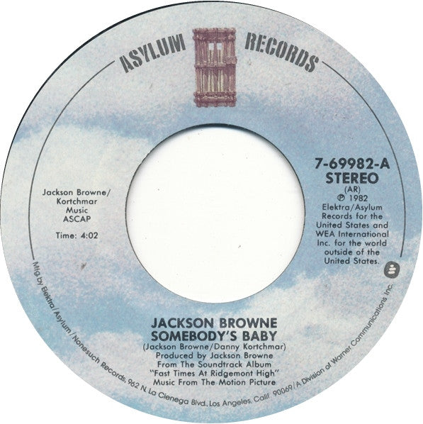 Jackson Browne : Somebody's Baby (7", Single, Styrene, All)