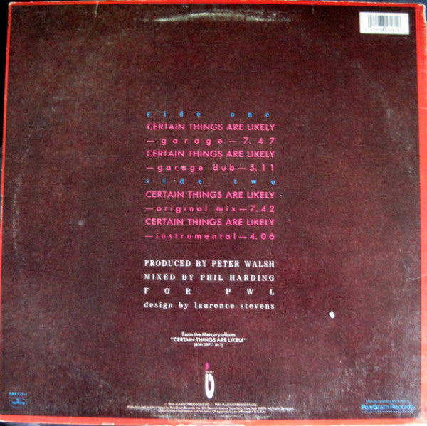 Kissing The Pink : Certain Things Are Likely (12", Single)