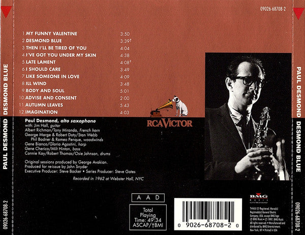 Paul Desmond : Desmond Blue (CD, Album, RE)