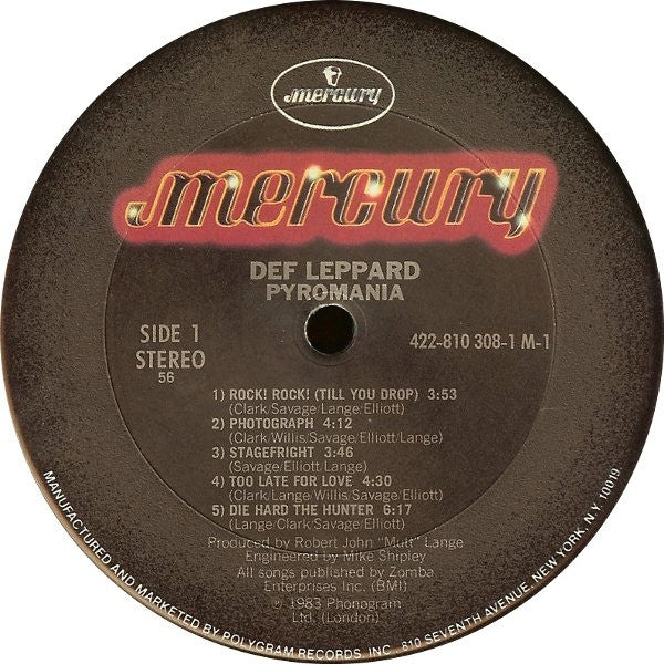 Def Leppard : Pyromania (LP, Album, Club, 56)