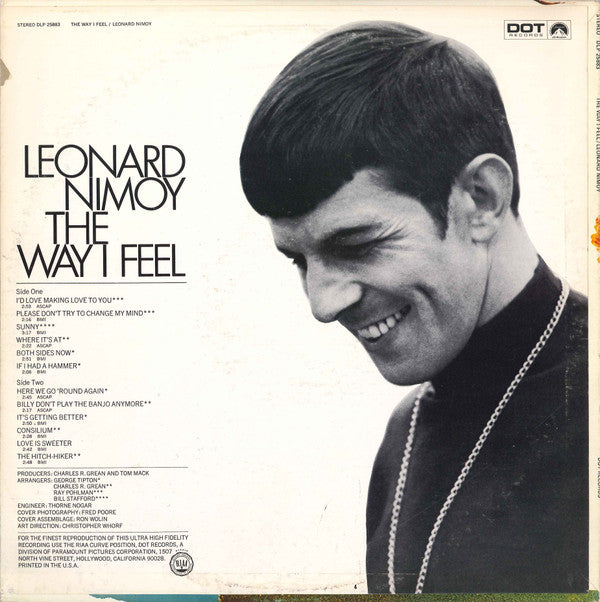 Leonard Nimoy : The Way I Feel (LP, Album, Ind)
