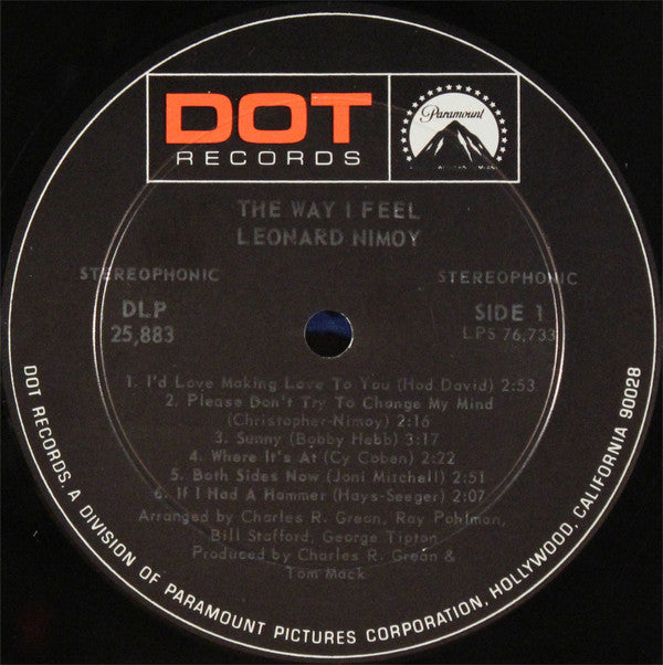 Leonard Nimoy : The Way I Feel (LP, Album, Ind)
