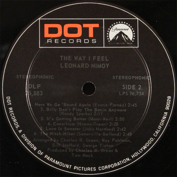 Leonard Nimoy : The Way I Feel (LP, Album, Ind)
