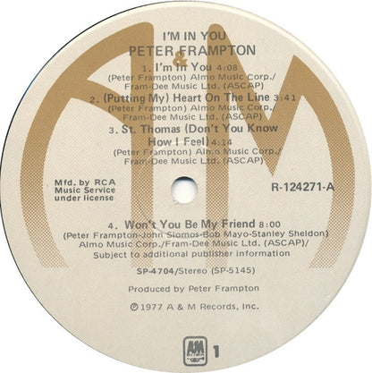 Peter Frampton : I'm In You (LP, Album, Club, RCA)