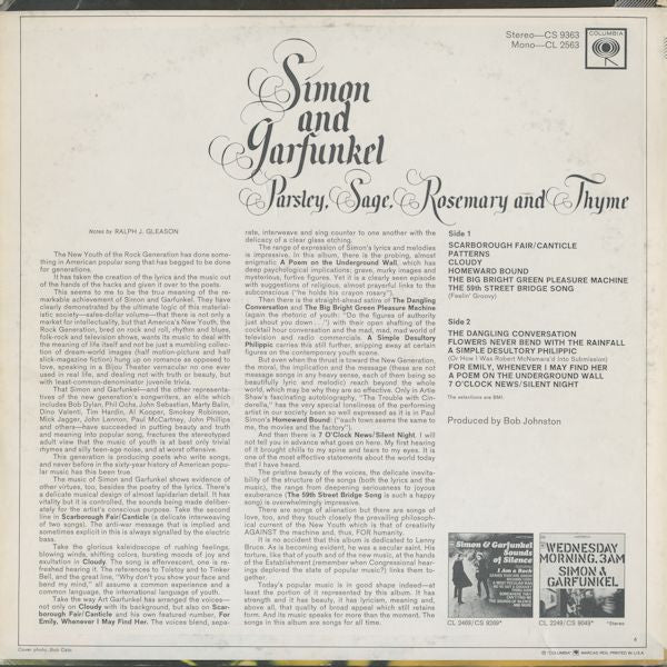 Simon & Garfunkel : Parsley, Sage, Rosemary And Thyme (LP, Album, RP, Ter)