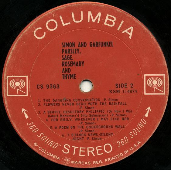 Simon & Garfunkel : Parsley, Sage, Rosemary And Thyme (LP, Album, RP, Ter)