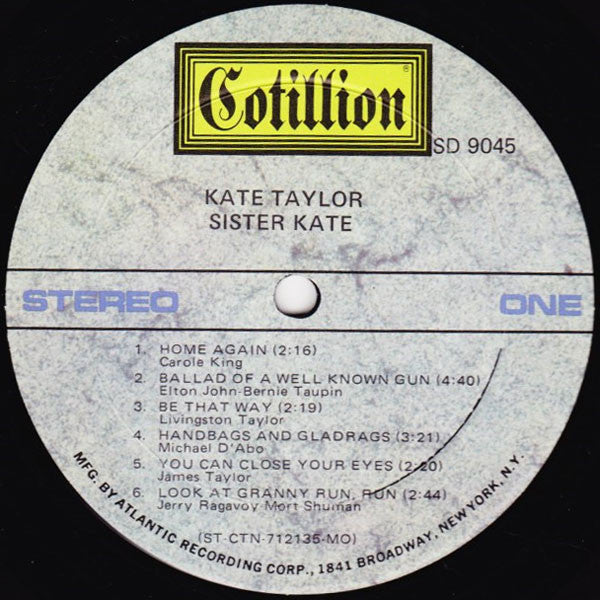 Kate Taylor : Sister Kate (LP, Album, MO)