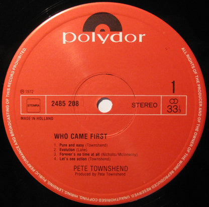 Pete Townshend : Who Came First (LP, Album)