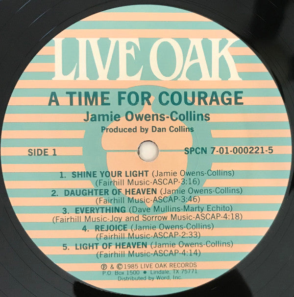 Jamie Owens-Collins : A Time For Courage (LP, Album)
