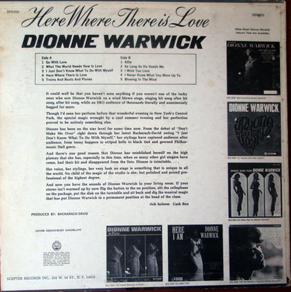 Dionne Warwick : Here, Where There Is Love (LP, Album, Mon)