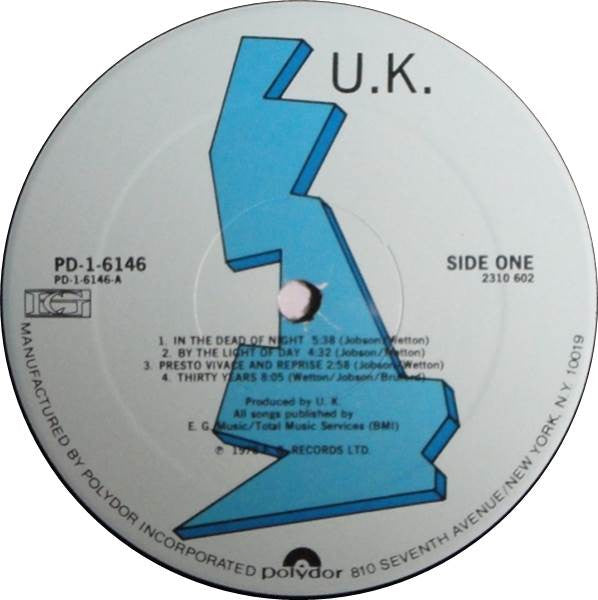 UK (3) : U.K. (LP, Album, PRC)