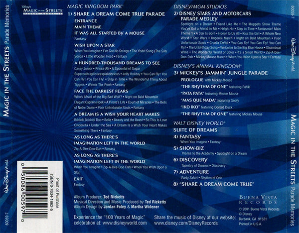 Unknown Artist : Disney's Magic In The Streets: Parade Memories (Walt Disney World) (CD, Album)