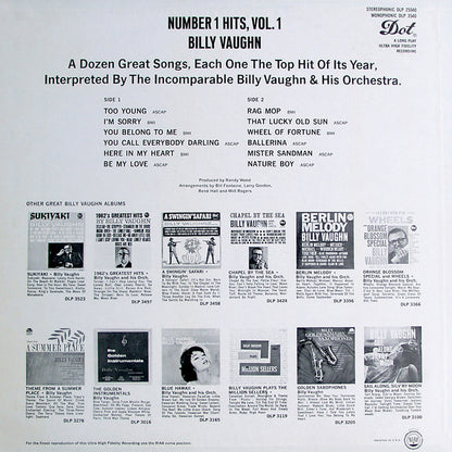 Billy Vaughn : Number 1 Hits, Vol. 1 (LP)