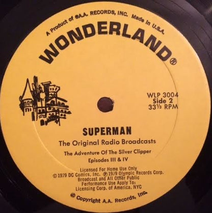 Unknown Artist : Superman (The Original Radio Broadcasts) (LP)