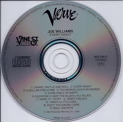 Joe Williams : Every Night − Live At Vine St. (CD, Album)