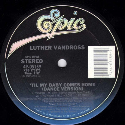 Luther Vandross : 'Til My Baby Comes Home (12", Single)