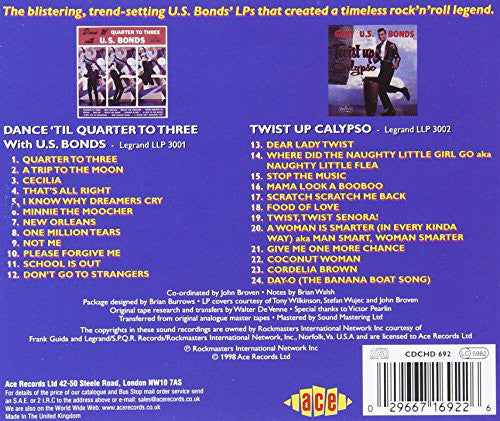 Gary U.S. Bonds : Dance 'Til Quarter To Three / Twist Up Calypso (CD, Album, Comp, RM)