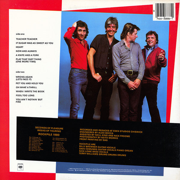 Rockpile : Seconds Of Pleasure (LP, Album, RE)