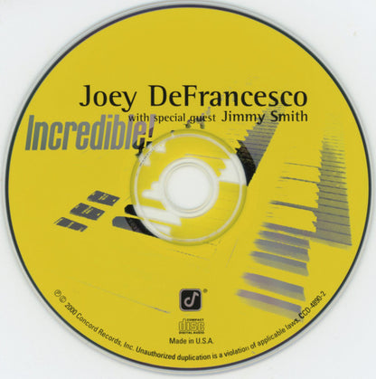 Joey DeFrancesco With Special Guest Jimmy Smith : Incredible! (CD, Album)