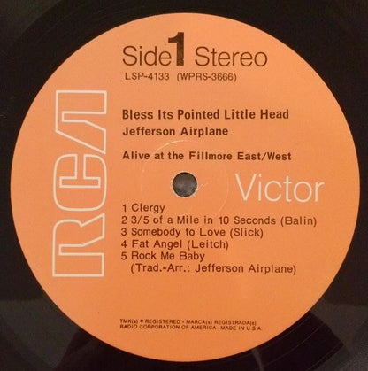 Jefferson Airplane : Bless Its Pointed Little Head (LP, Album, Roc)
