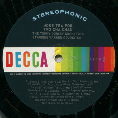 Tommy Dorsey And His Orchestra Starring Warren Covington : More Tea For Two Cha Chas (LP, Album)