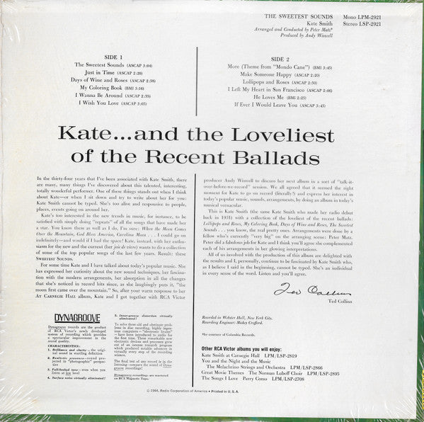 Kate Smith (2) : The Sweetest Sounds Of Kate Smith (LP, Album)