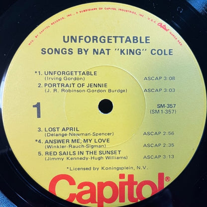 Nat King Cole : Unforgettable (LP, Album, RE)
