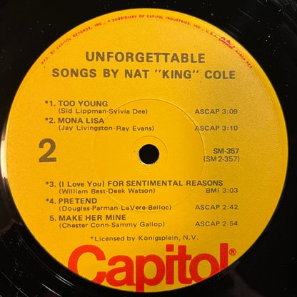 Nat King Cole : Unforgettable (LP, Album, RE)