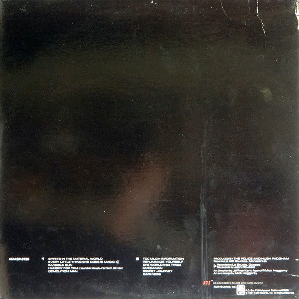 The Police : Ghost In The Machine (LP, Album, Eur)