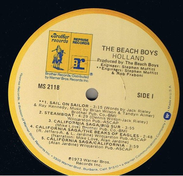 The Beach Boys : Holland (LP, Album, RP)