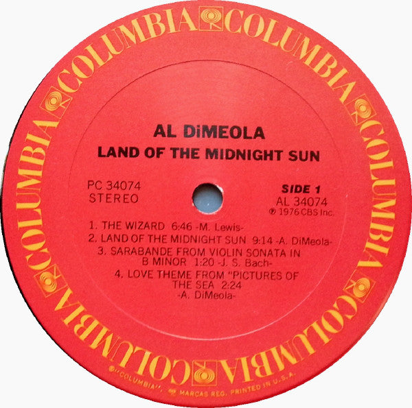 Al Di Meola : Land Of The Midnight Sun (LP, Album, San)