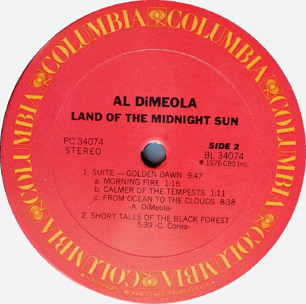 Al Di Meola : Land Of The Midnight Sun (LP, Album, San)