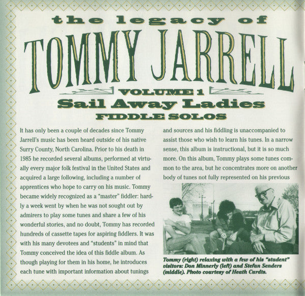 Tommy Jarrell : Sail Away Ladies (CD, Album, RE)