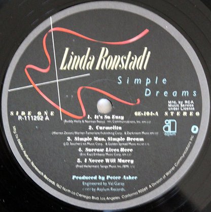 Linda Ronstadt : Simple Dreams (LP, Album, Club, RCA)