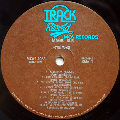 The Who : Magic Bus / The Who Sings My Generation (2xLP, Album, Comp, Glo)