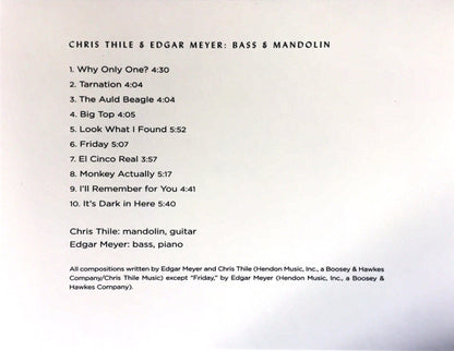 Chris Thile, Edgar Meyer : Bass & Mandolin (CD, Album)