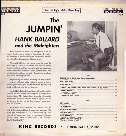 Hank Ballard & The Midnighters : Jumpin (LP)