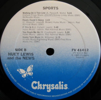 Huey Lewis & The News : Sports (LP, Album, Pit)