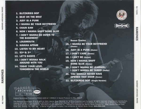 Ramones : Ramones (CD, Album, RE, RM)