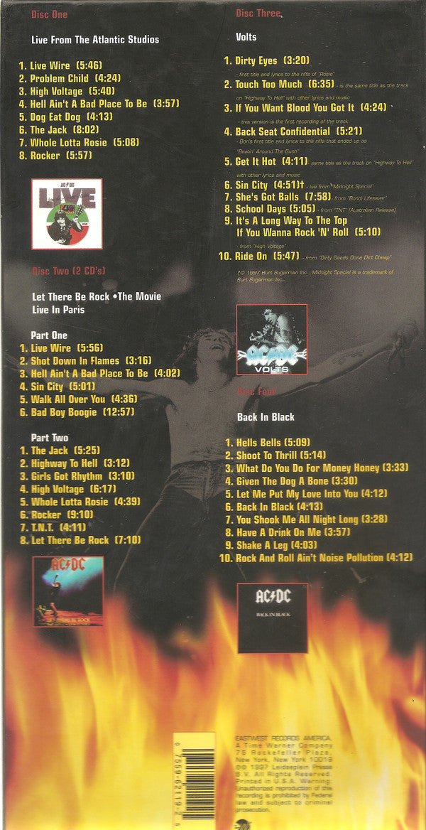 AC/DC : Bonfire (Box, Comp, Club + CD, RE + 2xCD + CD, Comp + CD, A)