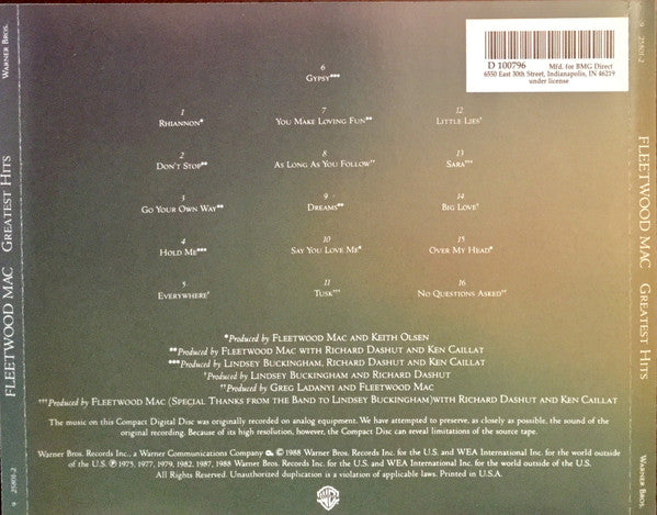 Fleetwood Mac : Greatest Hits (CD, Comp, Club)
